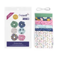 Crosscut Sewing Co.&reg; Scrunchie Sewing Project Kit for Beginners with Fabric, Instructions and Video Rainbow