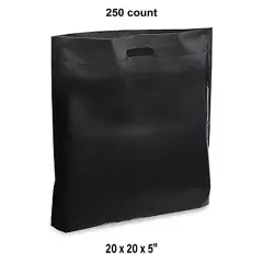 Retail Die Cut Handle Bags Affordable, High Quality Shopping Bags for 20 x 20 x 5" Black