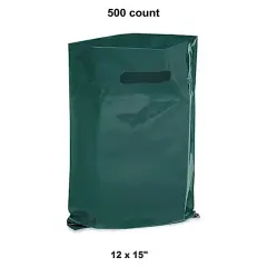 Sleek 12 x 15" Die Cut Gift Bags for Green