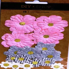 American Crafts DIY Shop Textured Flowers-16 Pieces