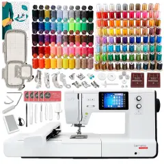 Bernette B79 Sewing & Embroidery Machine Bundle with 130 Thread Spools