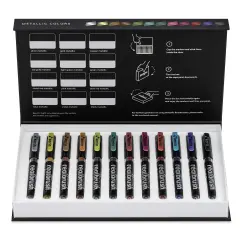 Karin Realbrush Metallic Markers - Assorted Colors, Set of 12