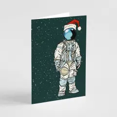Funny Astronaut Christmas Greeting Cards Boxed Set &ndash; 24 Modern Holiday Notecards Featuring Santa Space Design, Quirky and Festive Bulk Pack with Envelopes