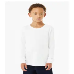 Bella + Canvas&reg; Youth Triblend Long-Sleeve T-Shirt - 3513Y SOLID WHT TRBLND