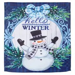 Snowman Winter Garden Flag 2 Sided Hello Winter