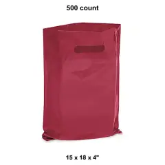 Modern Die Cut Handle Bags for 15 x 18 x 4" Burgundy