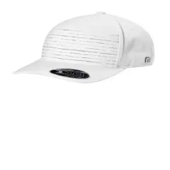 TravisMathew FOMO Novelty Cap Structured Mid Profile Flexfit 110 with Striped Front Panel White