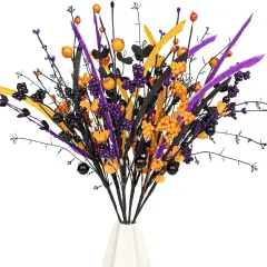 6 PCs Artificial Halloween Flowers - 17 Inches