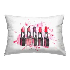 Modern Splatter Lipstick Outdoor Printed Pillow Design by Svetlana Aleynikova, 14 x 7 x 20