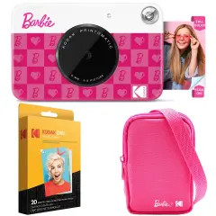Kodak x Barbie Printomatic Instant Print Camera, Iconic Style Case + Zink Paper (20 Sheets) - Bundle