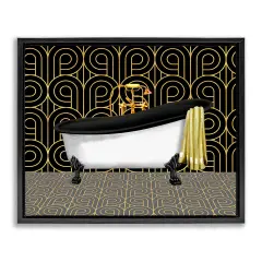 Stupell Industries Bathroom in Deco Style Floating Frame Design by Conrad Knutsen