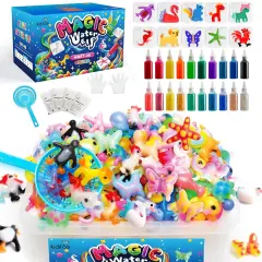 Magic Water Elf Toy Kit, Aqua Fairy Water Gel Kit-20 Magic Gel&10 Animal Molds&ndash;Make Your Own Water Pets & Squishy Toys&ndash;Fun Summer DIY Craft Kit, Birthday Gifts & Party Favors for Kids Ages 3+