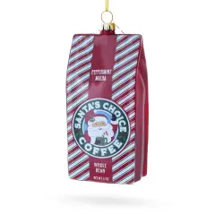 Santa&rsquo;s Choice Coffee Bag Glass Christmas Ornament