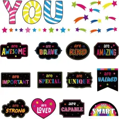 Motivational Inspirational Bulletin Board Decorations Set (Black)