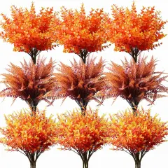 18PCS Artificial Fall Flowers Mums Plants