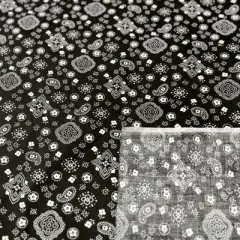1 Yard Bandana Print Poly Cotton Fabric 58" Black