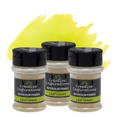 Creative Inspirations Powder Watercolor Paint 3 Pack - 38g Shaker Bottle, Leaf Green - Dye-Based Water-Soluble Crystalline Pigments - Non-Toxic, Perfect for Abstract and Spontaneous Effects