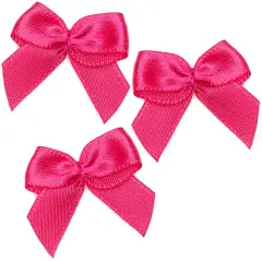 Mini Satin Ribbon Bows for Crafting (Rose Red, 1 Inch, 350-Pack)