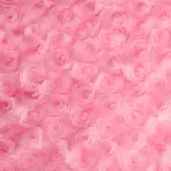 1 Yard Hot Pink Minky Rosebud Fabric Rose Swirl Embossed 58/60" Width