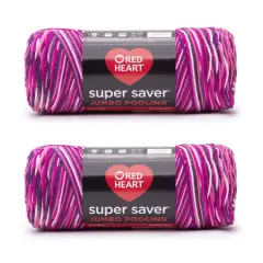 Red Heart Super Saver Yarn 12 Pack-Berry Pooling