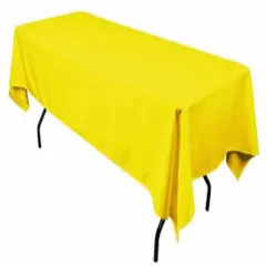 Rectangular Lemon Polyester Tablecloth 60&times;144 Inch Bright & Cheerful D&eacute;cor for Weddings, Parties & Banquets