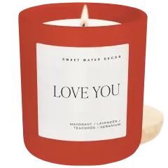 Love You Soy Candle - Red Matte Jar - 15 oz