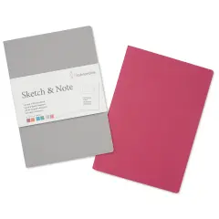 Hahnem&uuml;hle Sketch and Note Booklets - Grey and Pink, 8.3" x 11.7", Pkg of 2