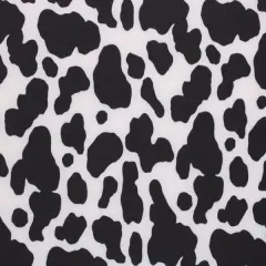 1 Yard Black and White Cow Print Stretch Fabric for Costume Swimwear Dancewear and Activewear 58/60" Width