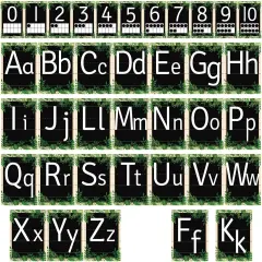 37 Pcs Boho Bulletin Board Letters ABC Alphabet 0-10 Number Cards (Greenery)