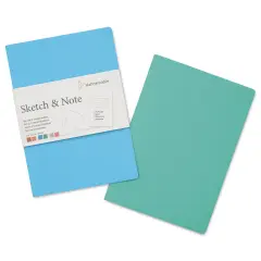Hahnem&uuml;hle Sketch and Note Booklets - Blue and Green, 8.3" x 11.7", Pkg of 2