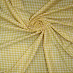1 Yard Bright Yellow 1/4&Prime; Gingham Checkered Poly Cotton Fabric 58/59 Inch Wide Lightweight Multi-Purpose Fabric
