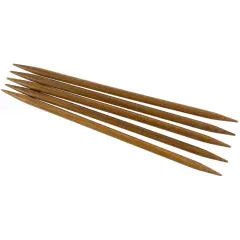 ChiaoGoo Double Point Dark Patina Bamboo Knitting Needles 6" 5/Pkg - Sizes US 1 - 11 (2.25mm - 8mm)
