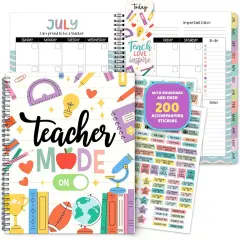 12 Months Weekly and Monthly Teacher Planner Undated, 8.5x11inch