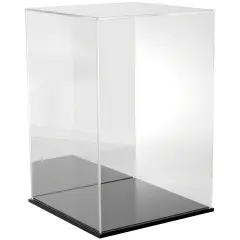 Plymor Clear Acrylic Display Case, 12" W x 12" D x 18" H Black (Mirrored)