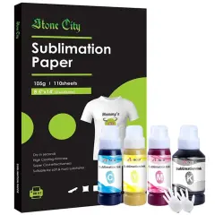 Sublimation Starter Bundle - 8.5x14 Paper + Ink for Inkjet