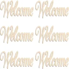 20Pcs Mini Welcome Wood Crafts Cutouts Blank Wooden Welcome Slices