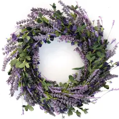 20 Inch Lavender Wreath for Front Door Greenery Leaves Wreath for All Seasons Indoor Outdoor Floral Wreath for Wedding Party Home Decor