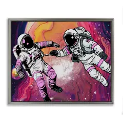 Stupell Industries Swirling Cosmic Space Astronauts Floating Frame Design by Jesse Keith