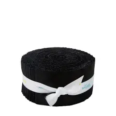Confetti Cotton 2.5" Strip Roll (Jelly Roll / Rolie Polie) in Pitch Black byfor Riley Blake (RP-120-PITCHBLACK-40)