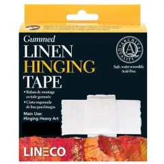 Lineco Acid-Free Gummed Linen Tape, 1" x 300', Color: White