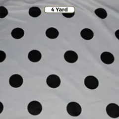 White Black Polka Dot Satin Print Fabric 60" Wide Dull Satin Design White Black Pocodot