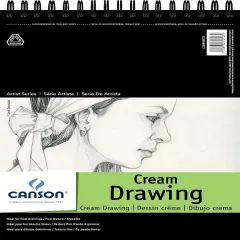 Canson Artist Series Cream Drawing 9"X12"-Side Wire, 60 Sheets