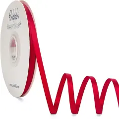 Red Satin Ribbon,Double Faced Satin 1/4 inch x Continuous 50 Yards,Red Ribbon Use for Bows Bouquet,Gift Wrapping,Wedding Decoration,Floral Arrangement