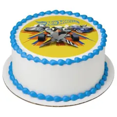 Hot Wheels Burining Rubber PhotoCake&reg; Edible Cake Topper Icing Image,