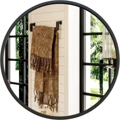 20'' Black Round Mirror, Circle Wall Mirror for Bathroom Vanity