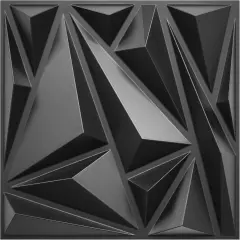 33 Pack 3D Wall Panels for Interior Wall Decor, Black Diamond Design Accent Wall Decor, 12''x12'' Modern Wall Panels for Gaming Room Bedroom TV Background