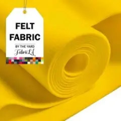 FabricLA | Felt Fabric | 72" Wide 1.6mm Thick | Soft Craft Fabric - 50 Yards Yellow