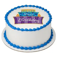 Happy Birthday PhotoCake&reg; Edible Cake Topper Icing Image for 6 inch Round cake or larger