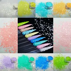 Color Solvent-Resistant Chunky Nail Glitter Mix Hexagon Flake Sequin