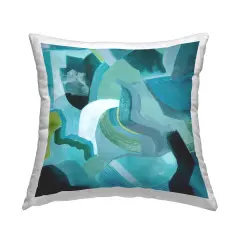 Energetic Blue Movement Decorative Printed Throw Pillow Design by Grace Popp, 18 x 7 x 18